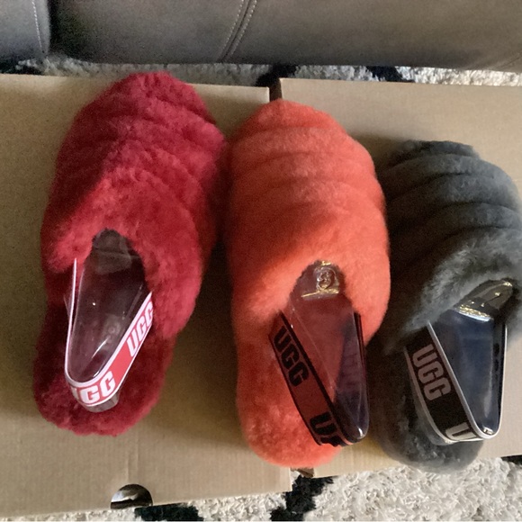 Authentic UGG Yeah Fluff Slides Orange size 7 - Picture 9 of 11
